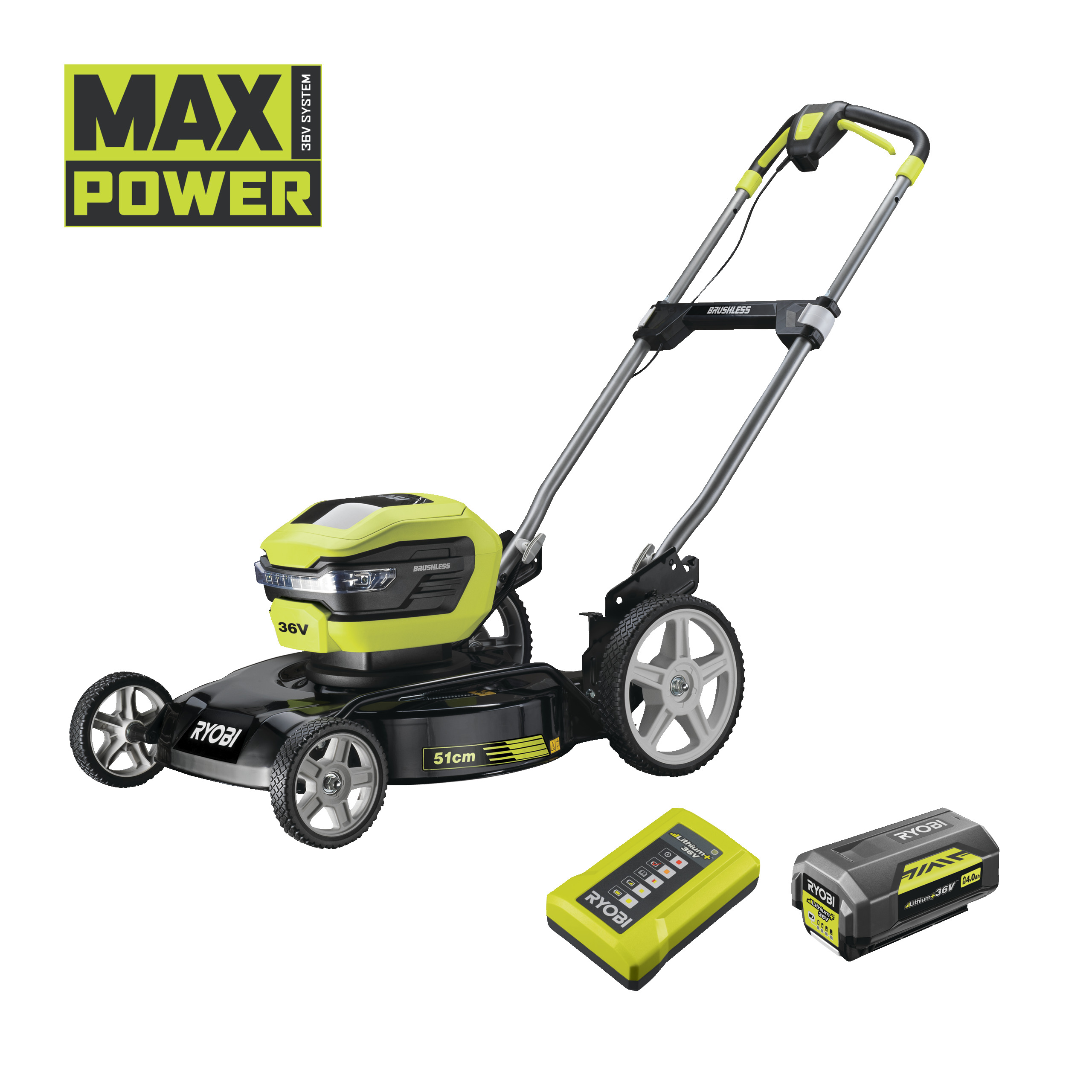 Masina de tuns gazon - mulcire 36V MAX POWER- motor fara perii- punte 51cm (1 x 4.0Ah) 5133004591