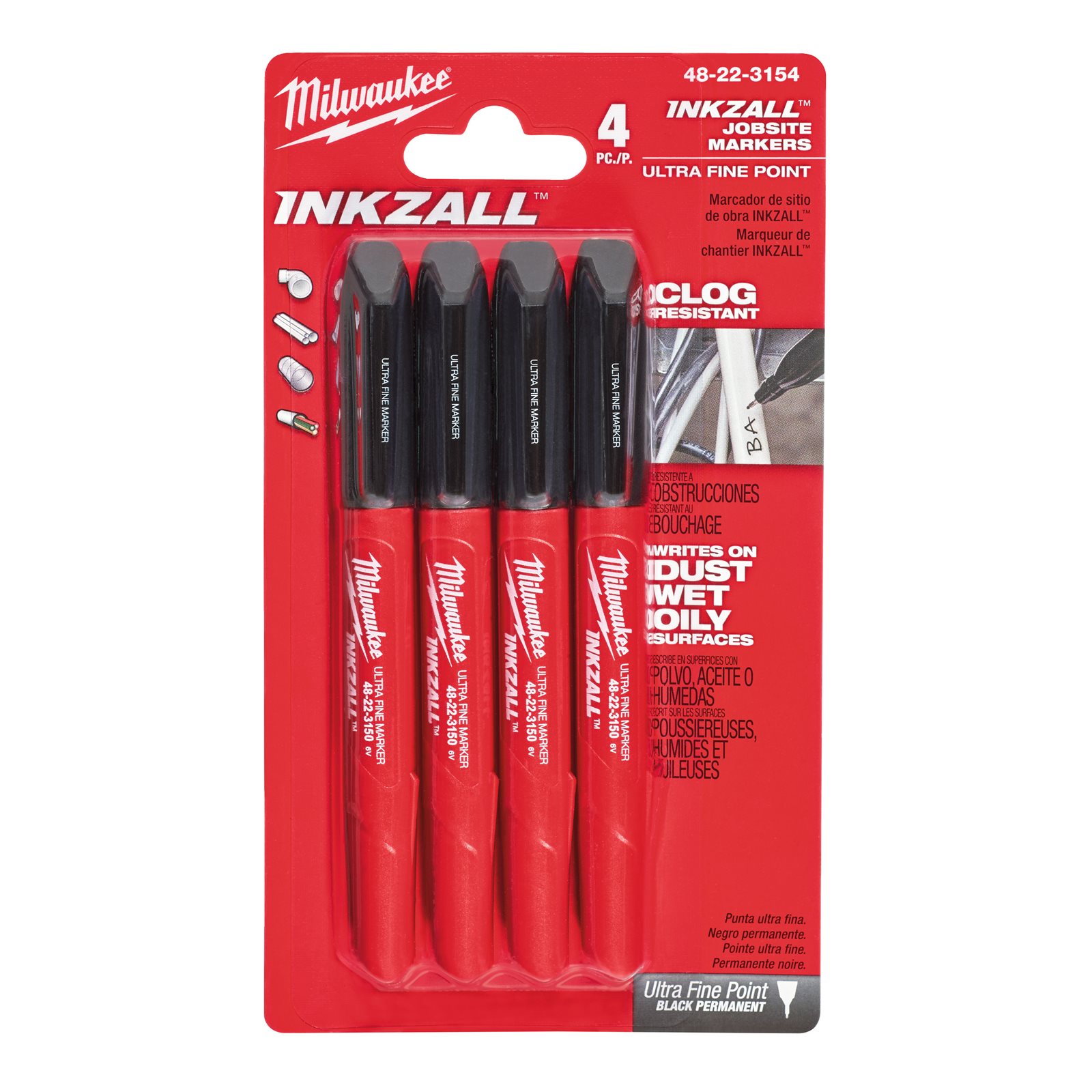 Markere INKZALL 4 buc Milwaukee 48223154