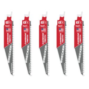 Multimaterial: Pânze Heavy Duty WRECKER cu dinți din carbură 150mm 5 buc Milwaukee