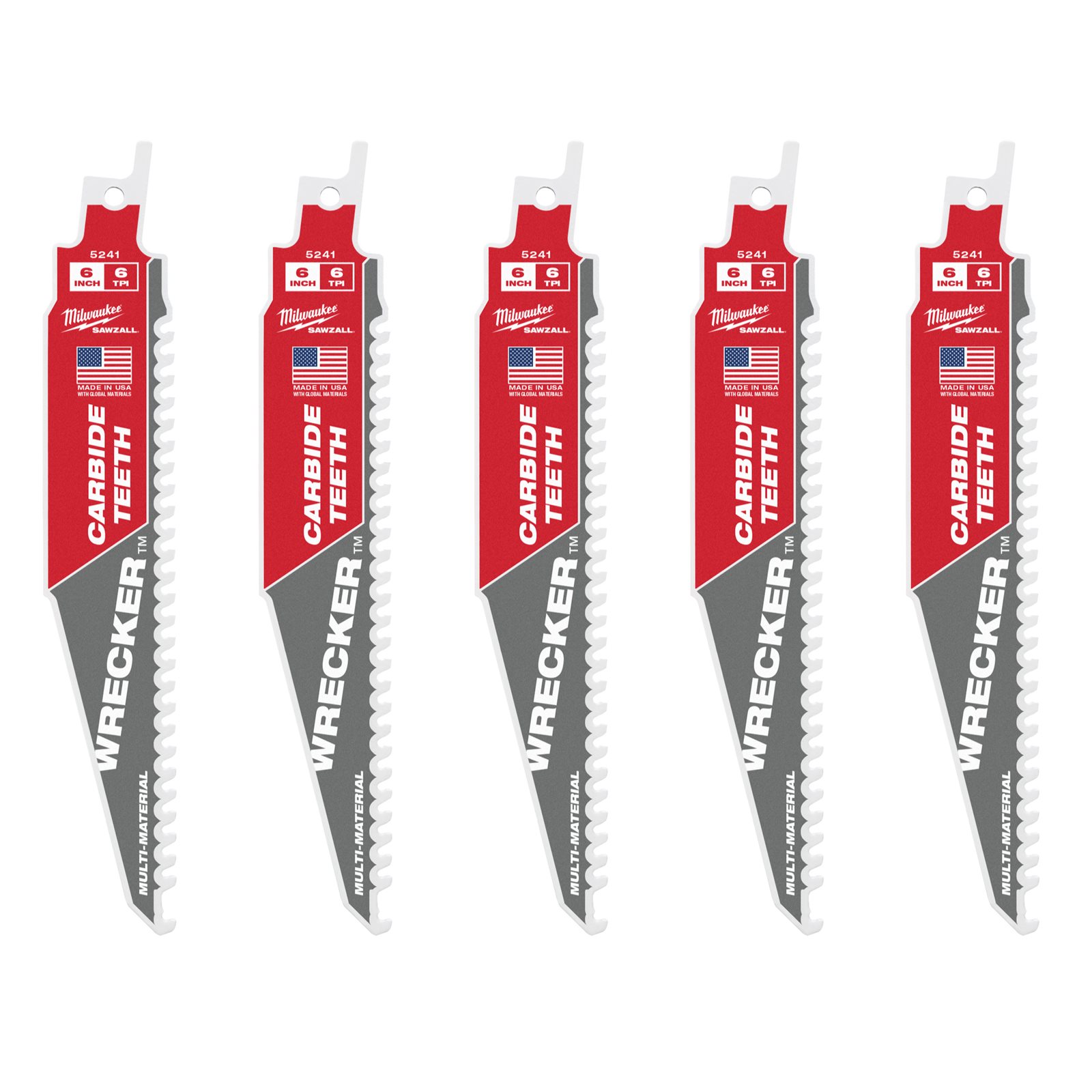 Multimaterial: Pânze Heavy Duty WRECKER cu dinți din carbură 150mm 5 buc Milwaukee