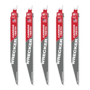 Multimaterial: Pânze Heavy Duty WRECKER cu dinți din carbură 230mm 5 buc Milwaukee