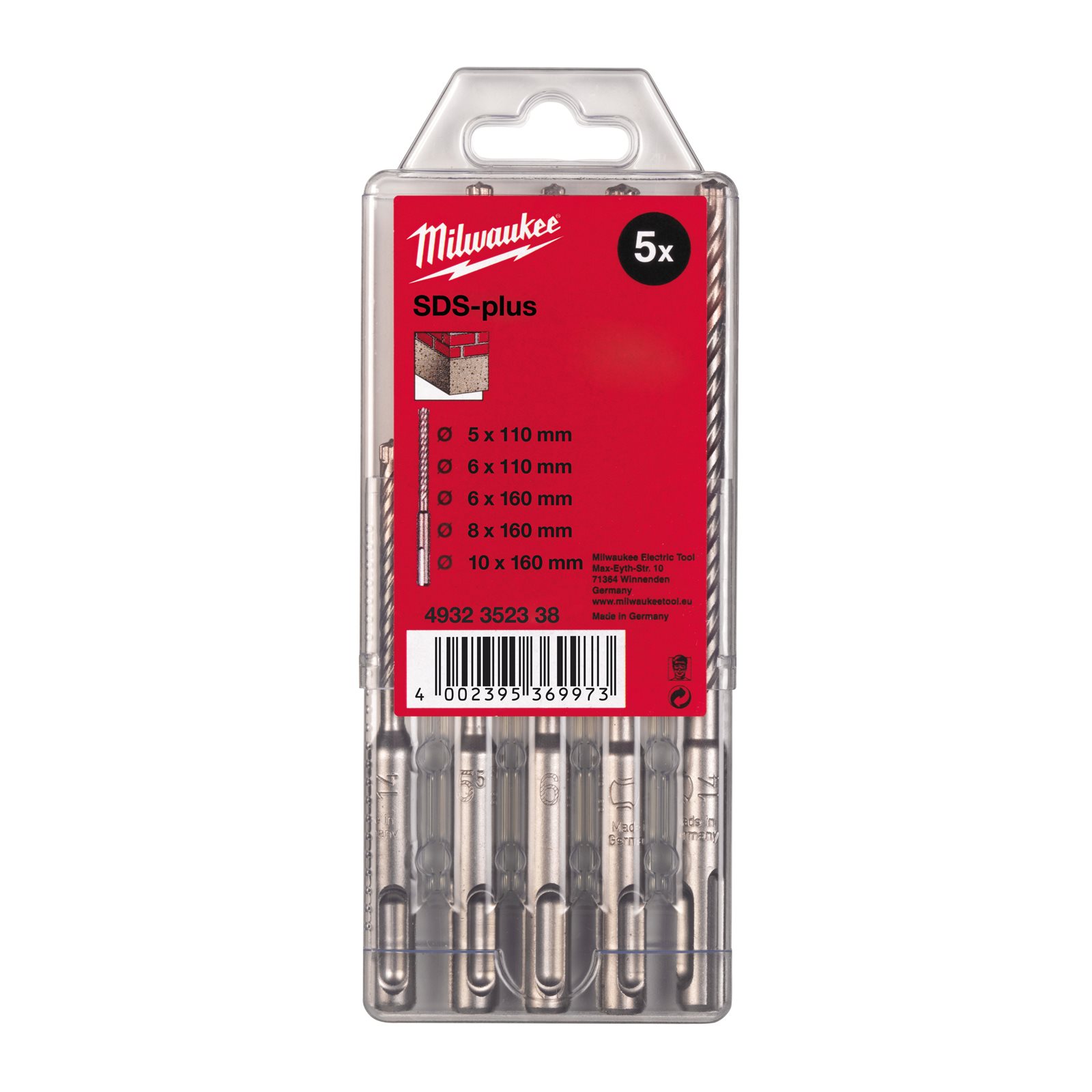 Burghie SDS-Plus M2 - 2 tăișuri 5 buc Milwaukee 4932352338