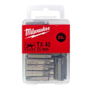 Biți pentru șurubelniță TX 25 mm 25 buc Milwaukee 4932399600