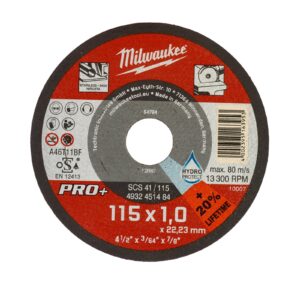Discuri subțiri PRO+ pentru debitare metal 22 mm Milwaukee 4932451484