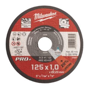 Discuri subțiri PRO+ pentru debitare metal 22 mm Milwaukee 4932451484 - imagine 2