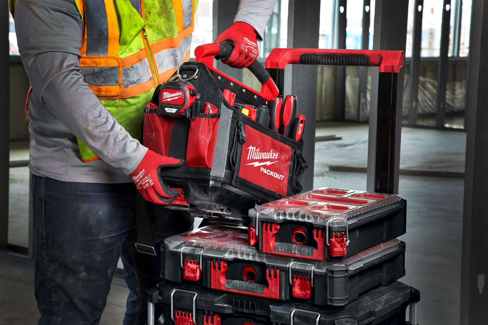 Cărucior transport PACKOUT Milwaukee - in utilizare 8
