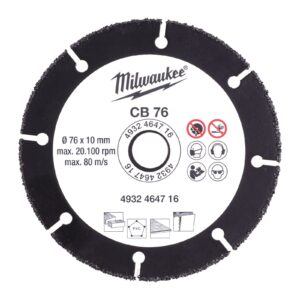 Pânze abrazive din carbură 76 mm 10 mm Milwaukee
