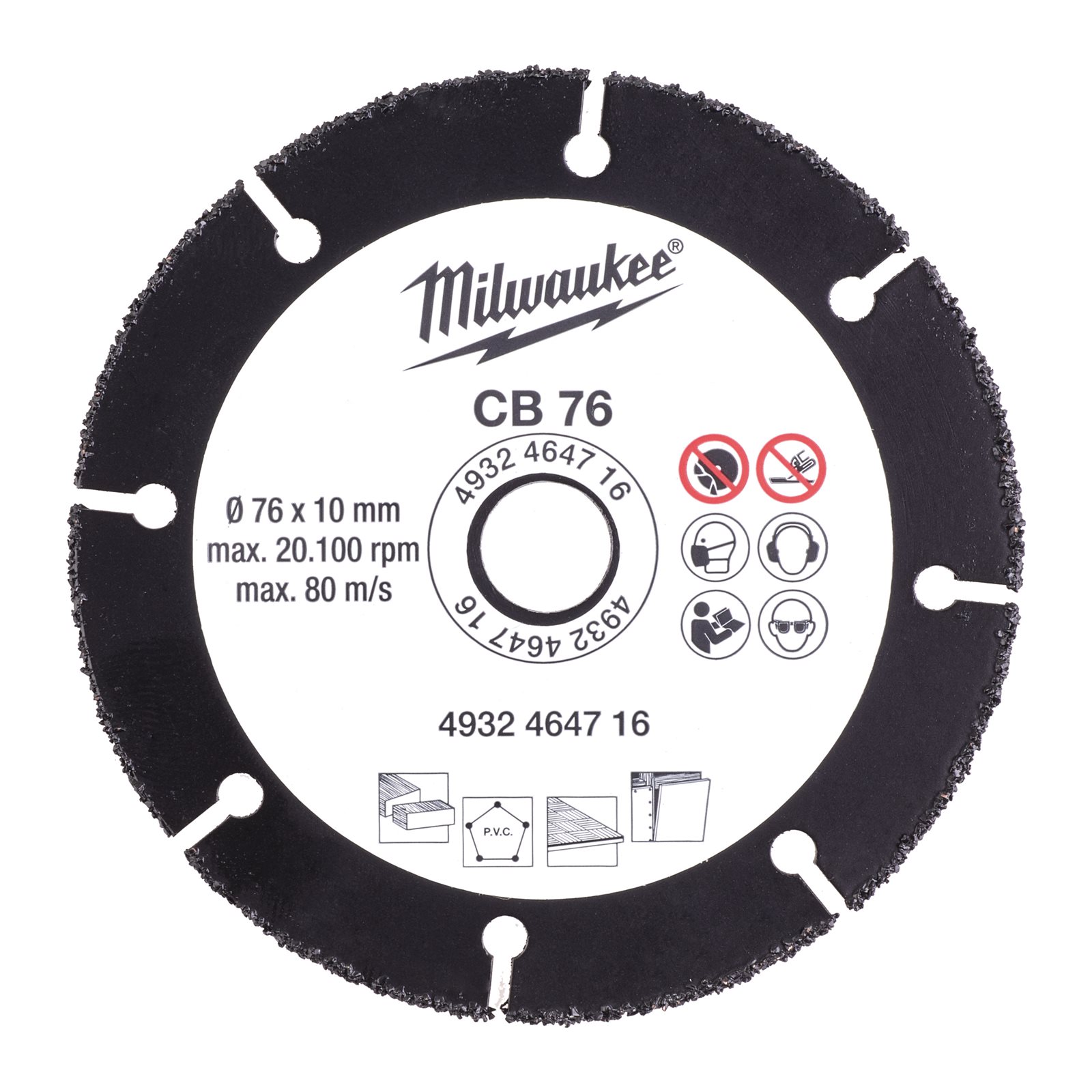Pânze abrazive din carbură 76 mm 10 mm Milwaukee