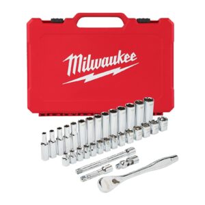 Antrenor cu clichet și chei tubulare - seturi 32 buc Milwaukee
