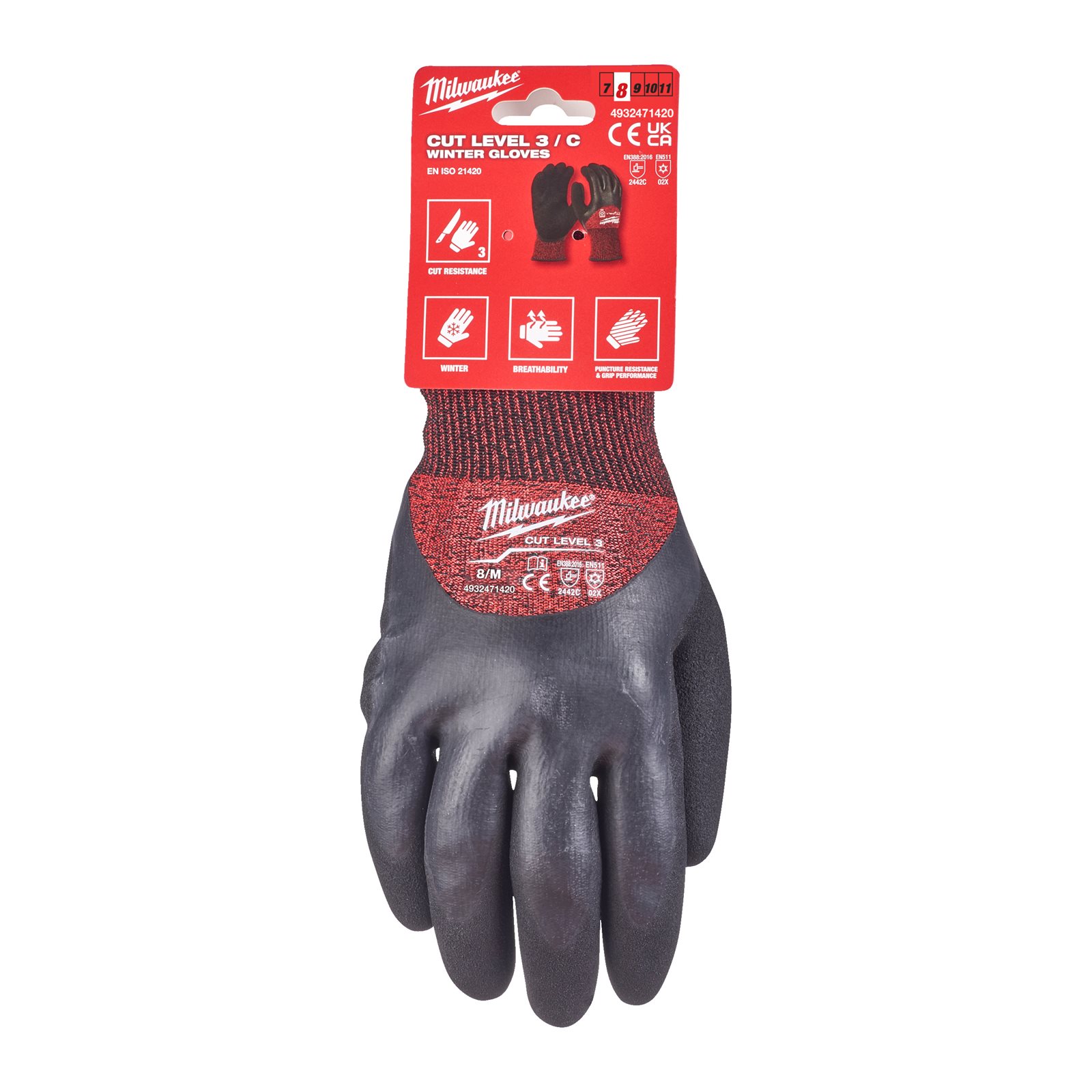 Mănuși iarnă - nivel de tăiere C 1pc Milwaukee 4932471347 - continutul pachetului 1