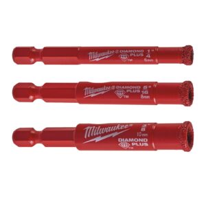 Burghie DIAMOND MAX 1/4" pentru găurire umedă 3pcs 3 buc Milwaukee