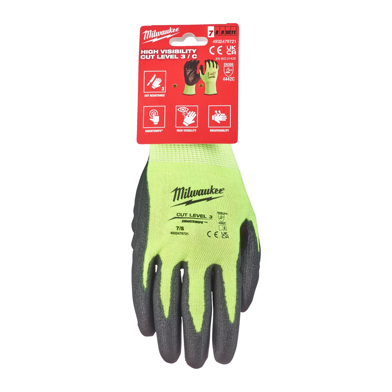 Mănuși de înaltă vizibilitate - nivel de tăiere C 1pc Milwaukee 4932478131 - continutul pachetului 1