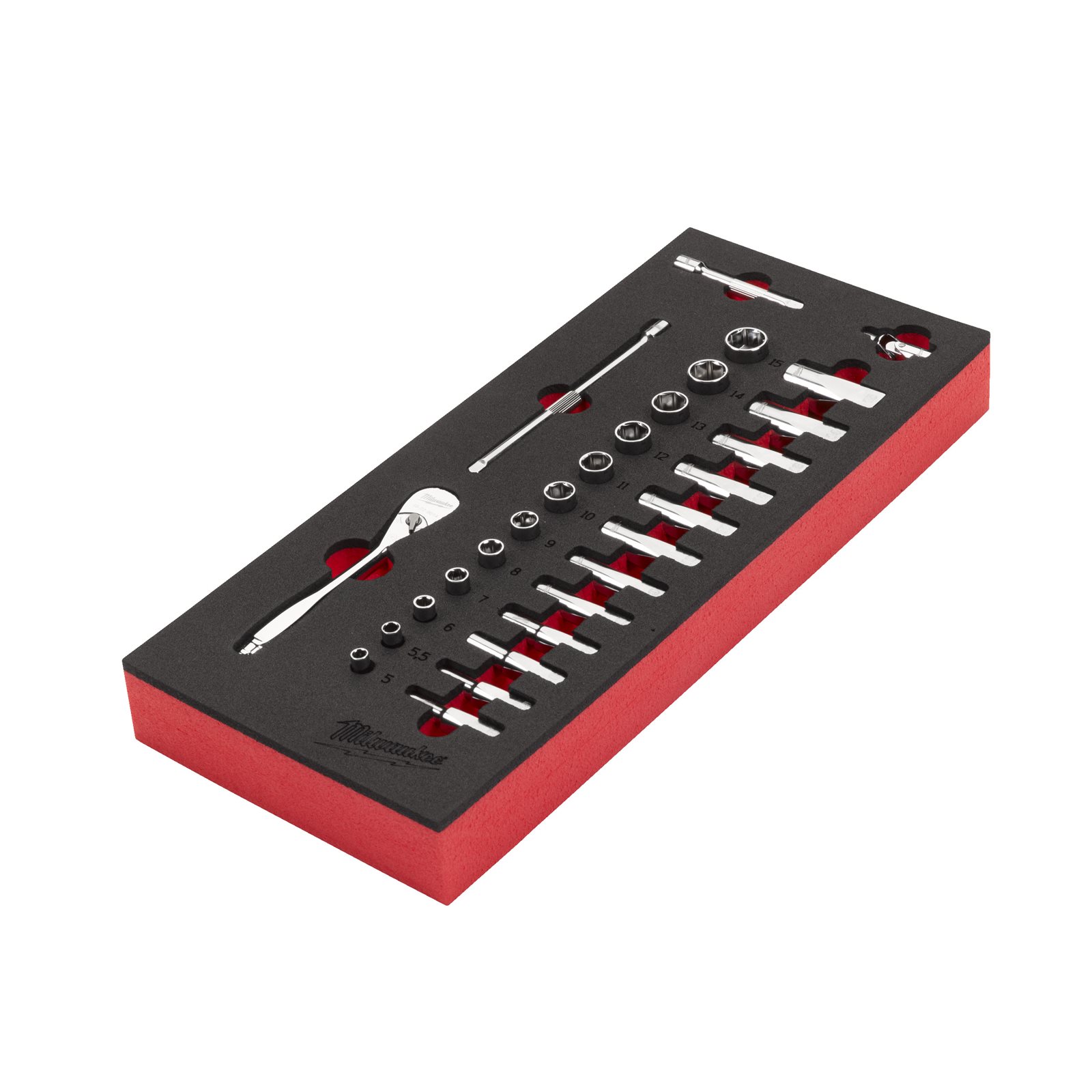 Set inserție spumă 1/4" antrenor cu clichet și chei tubulare Milwaukee - imagine 2