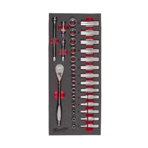 Set inserție spumă 3/8" antrenor cu clichet și chei tubulare Milwaukee
