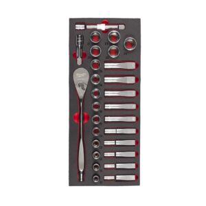 Set inserție spumă 1/2" antrenor cu clichet și chei tubulare Milwaukee