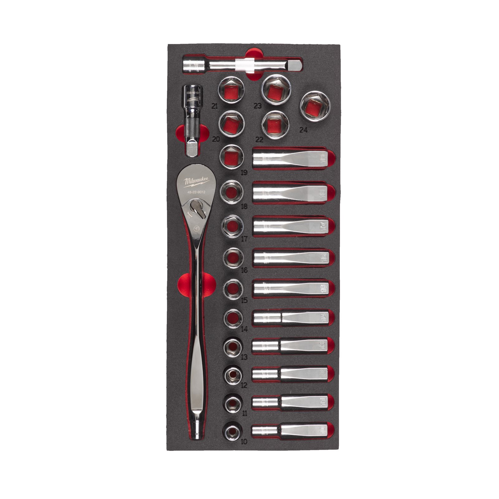 Set inserție spumă 1/2" antrenor cu clichet și chei tubulare Milwaukee