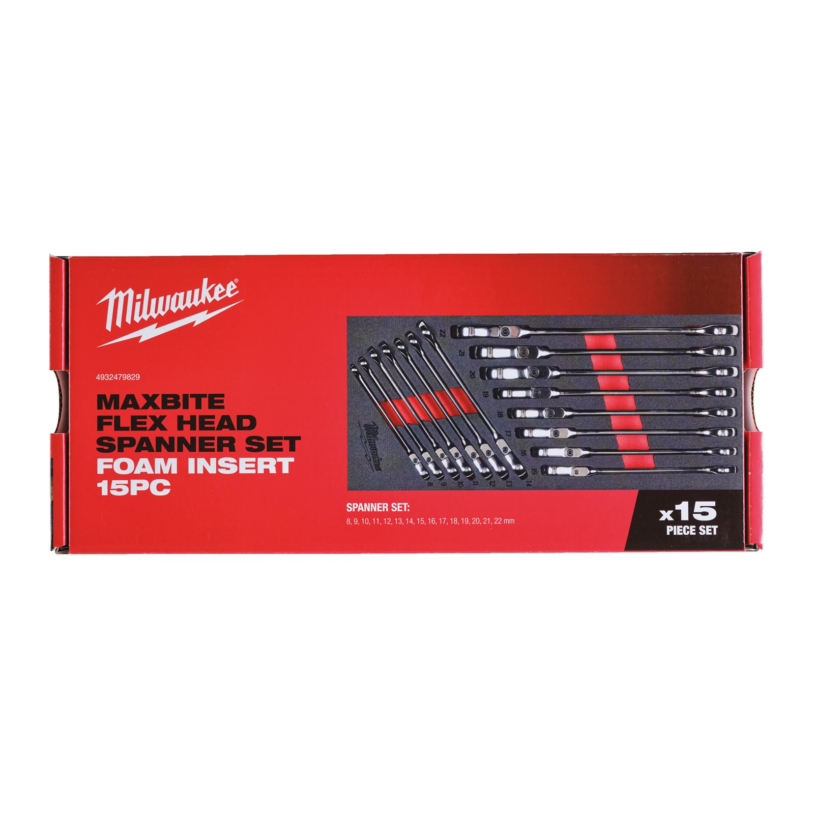 Set inserție spumă chei fixe MAX BITE cu clichet și cap pivotant Milwaukee - continutul pachetului 1