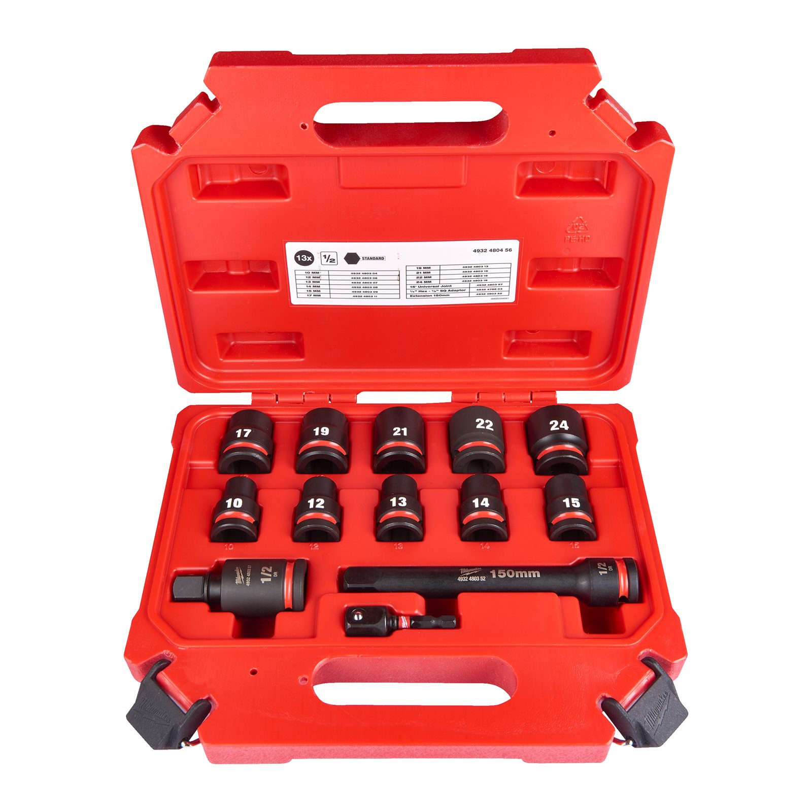 Set chei tubulare 1/2" SHOCKWAVE IMPACT DUTY 13pc Milwaukee
