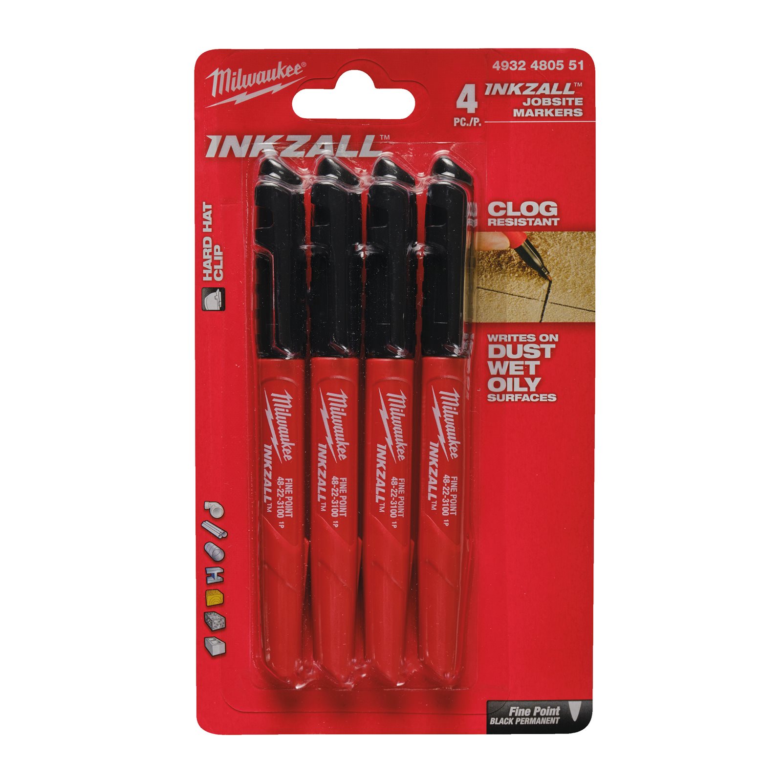 Markere INKZALL 4 buc Milwaukee 4932480551
