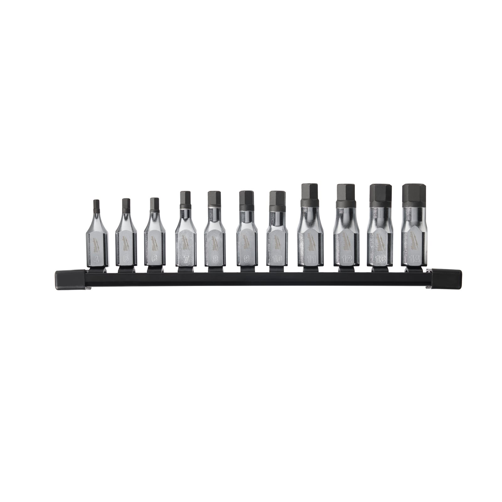 Set cap cheie tubulară cu bit Hex 3/8", sistem metric 11 buc Milwaukee