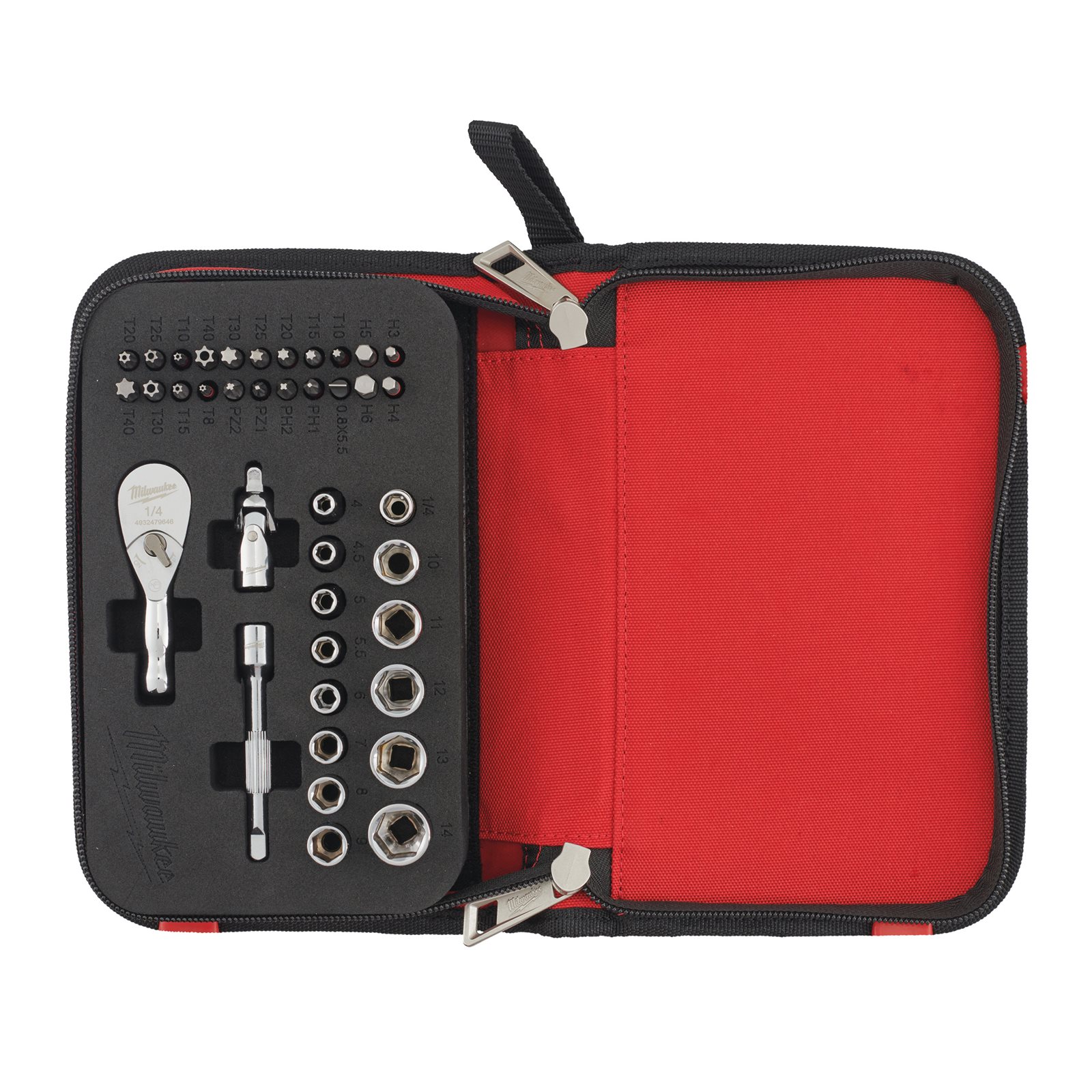 Set antrenor cu clichet 1/4" compact 39pc Milwaukee