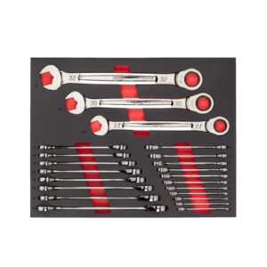 Set inserție spumă chei combinate cu clichet MAX BITE 22 buc Milwaukee