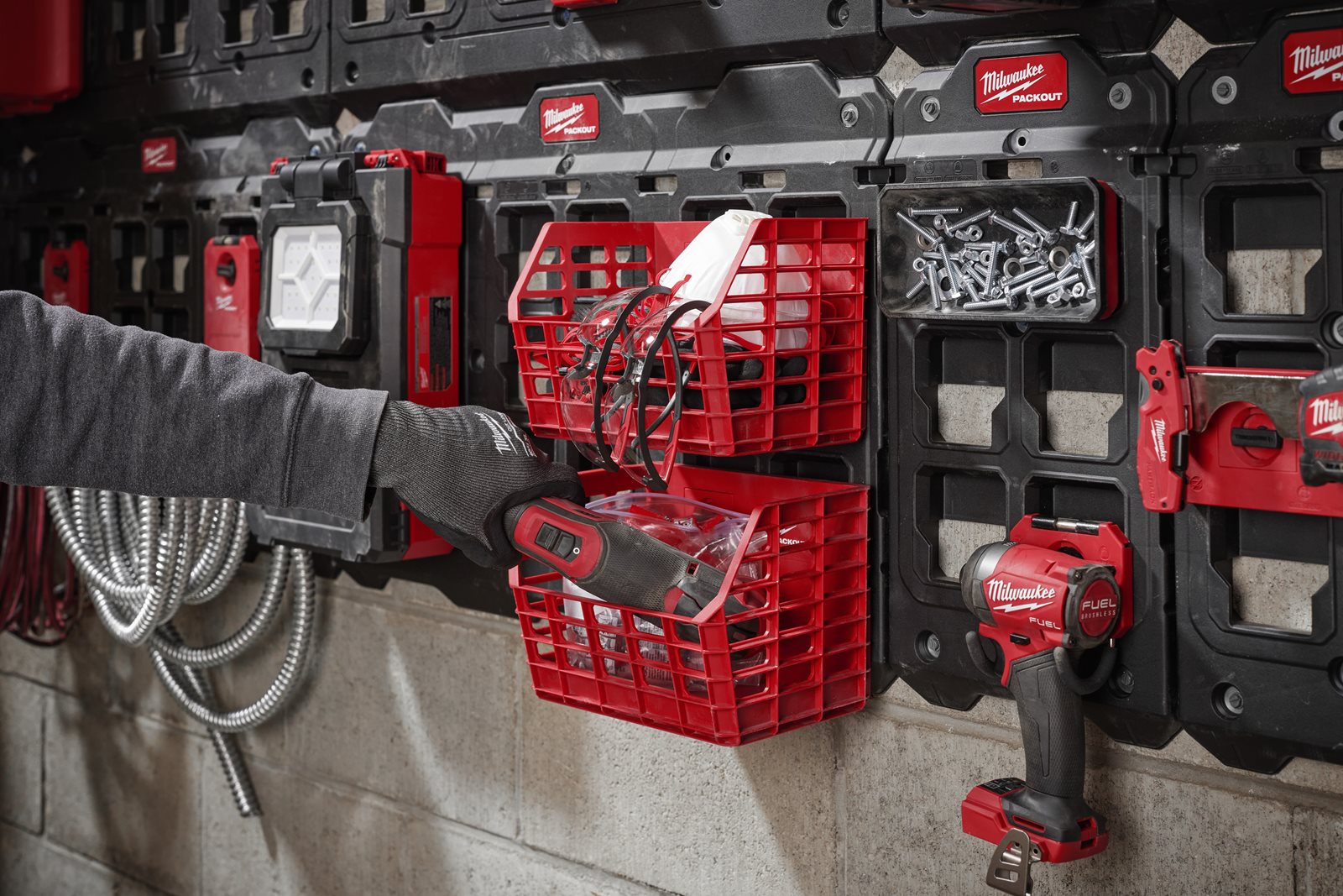 Suport depozitare PACKOUT Milwaukee 4932493379 - in utilizare 2