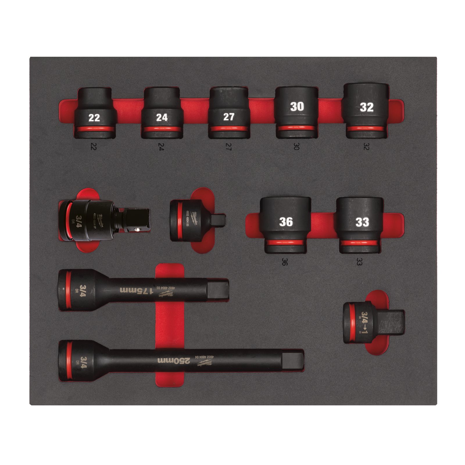 Inserție spumă 3/4" SHOCKWAVE IMPACT DUTY 12 buc Milwaukee 4932493396