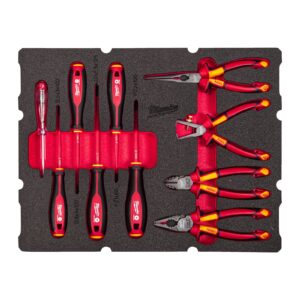 Inserție spumă PACKOUT cu 10 scule pentru electricieni 10 buc Milwaukee