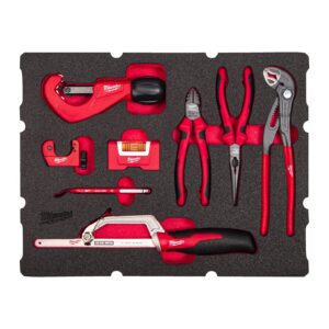 Inserție spumă PACKOUT cu 8 scule pentru instalatori 8 buc Milwaukee