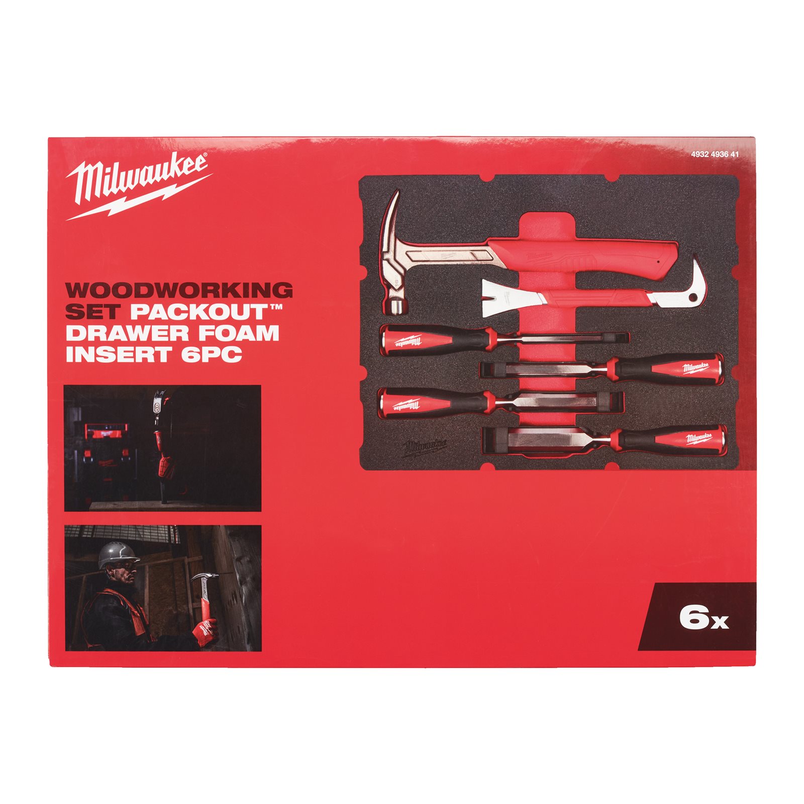 Inserție spumă PACKOUT cu 6 produse pentru dulgherie 6 buc Milwaukee - continutul pachetului 1