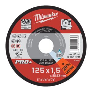 Discuri subțiri PRO+ pentru debitare metal 22 mm Milwaukee 4932498002