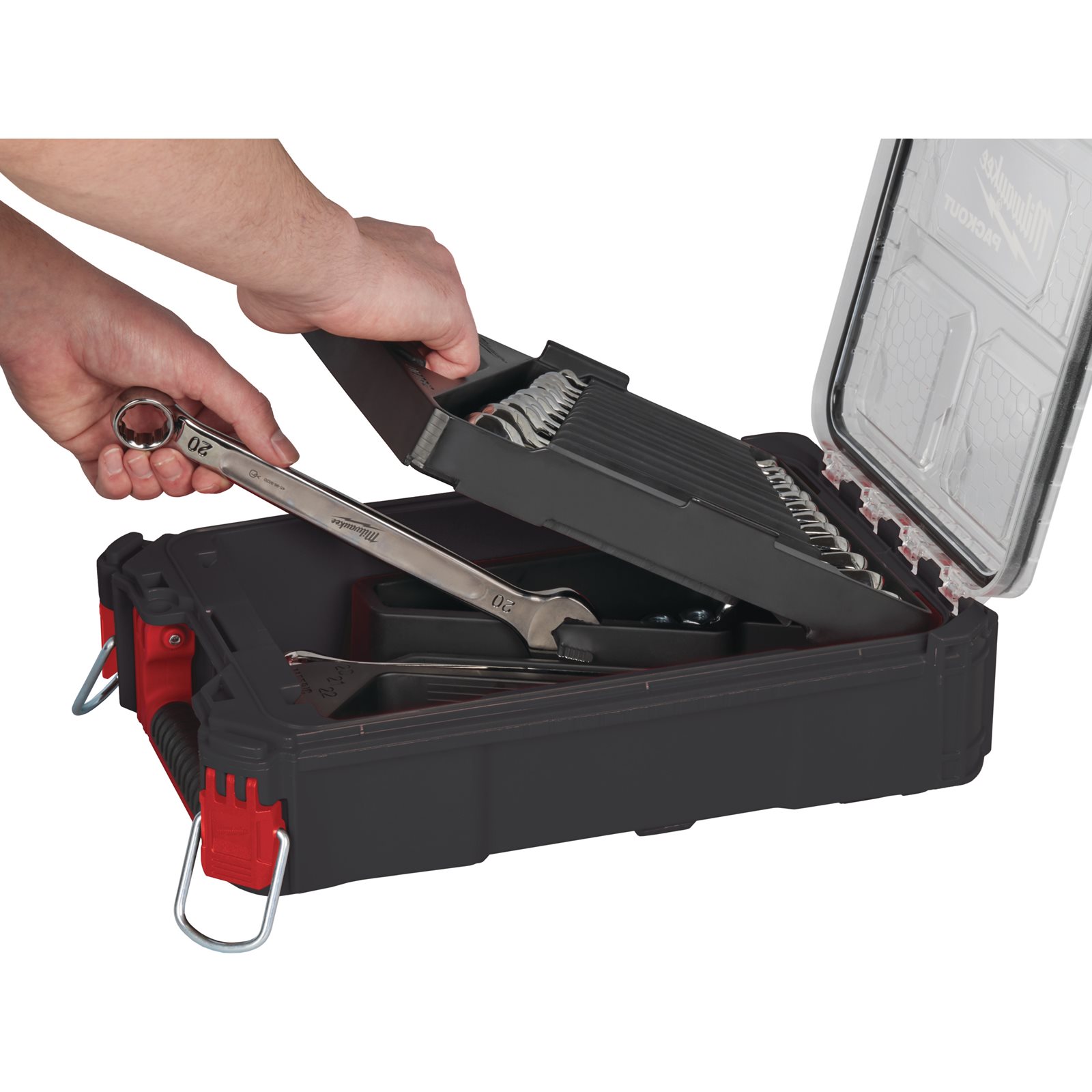 Set 15 buc. chei combinate MAX BITE în organizator compact PACKOUT Milwaukee - detaliu 1