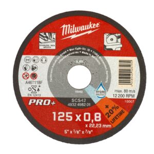 Discuri subțiri PRO+ pentru debitare metal 22 mm Milwaukee 4932498201