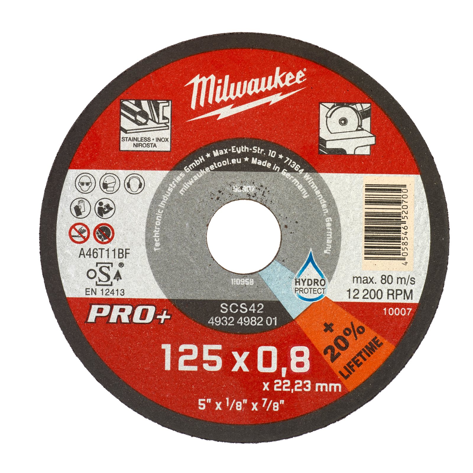 Discuri subțiri PRO+ pentru debitare metal 22 mm Milwaukee 4932498201