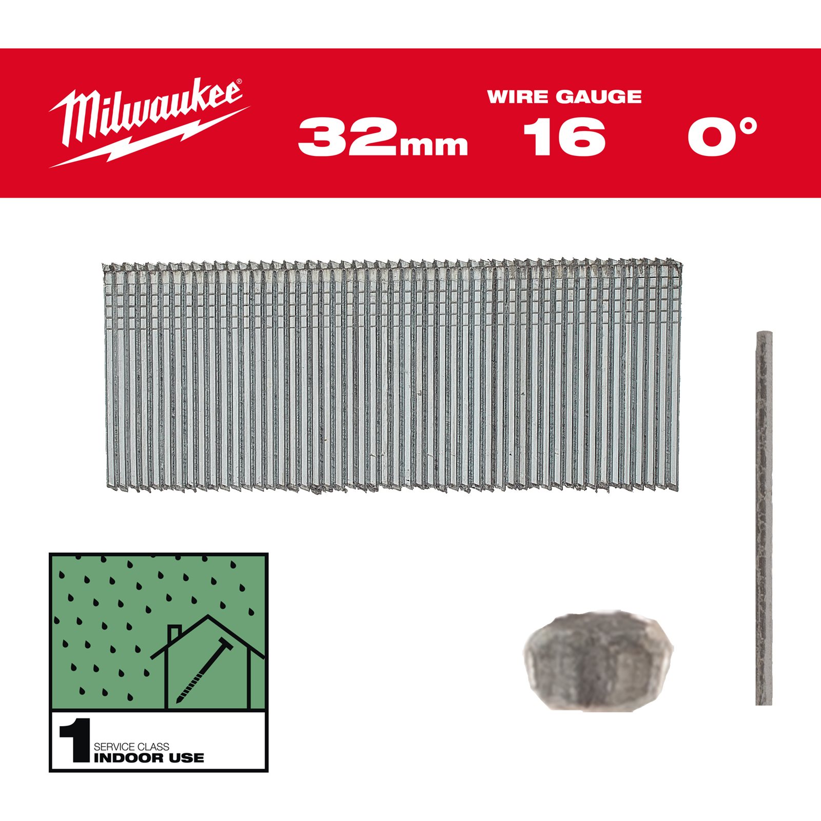 Cuie finisaj, 16G, cap subțire 25mm 5.000 buc Milwaukee