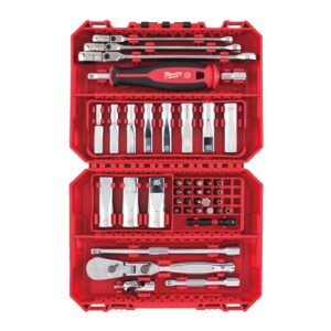 Set clichet și chei tubulare lungi 1/4" 42 buc Milwaukee