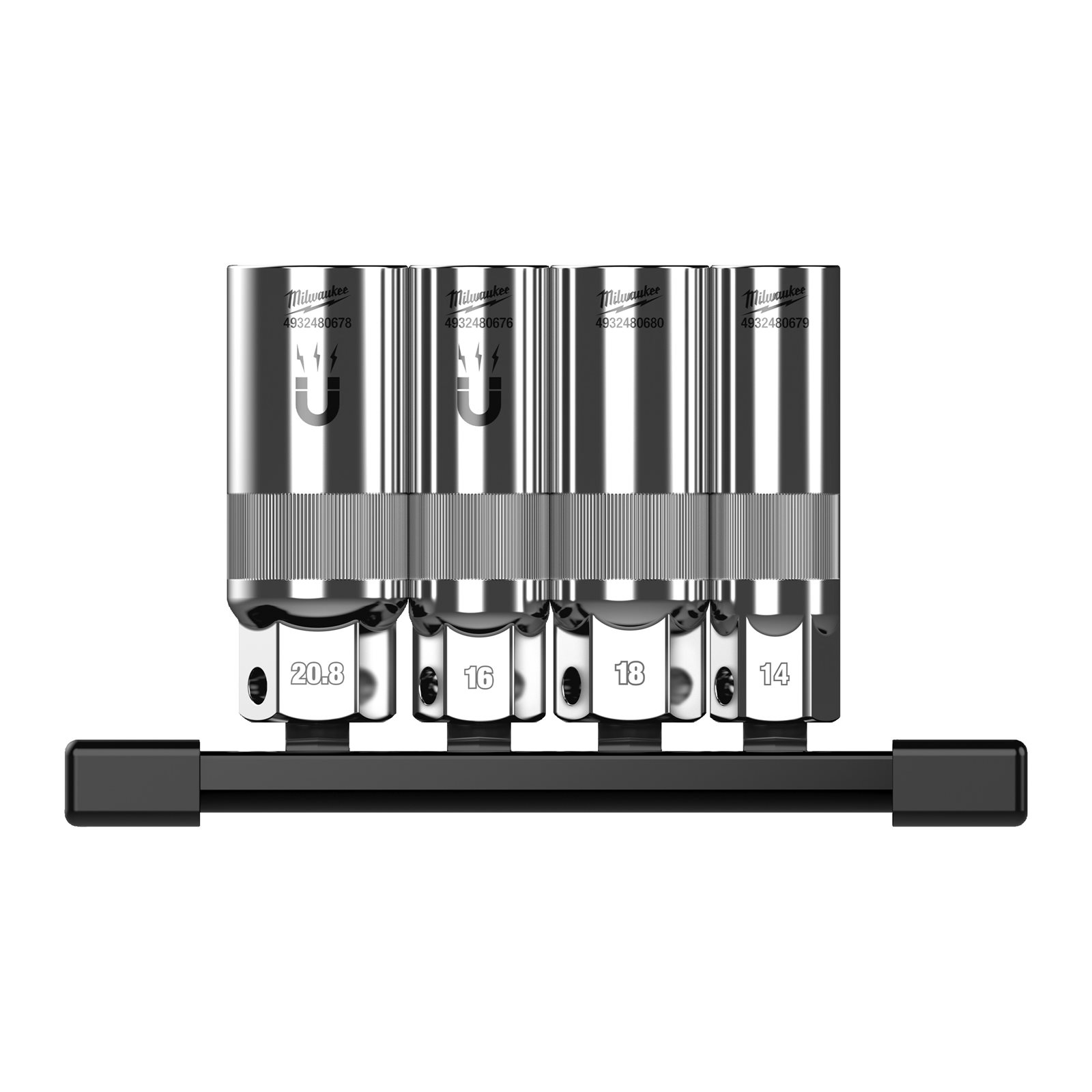 Set 4 chei tubulare bujii 3/8" 4 buc Milwaukee