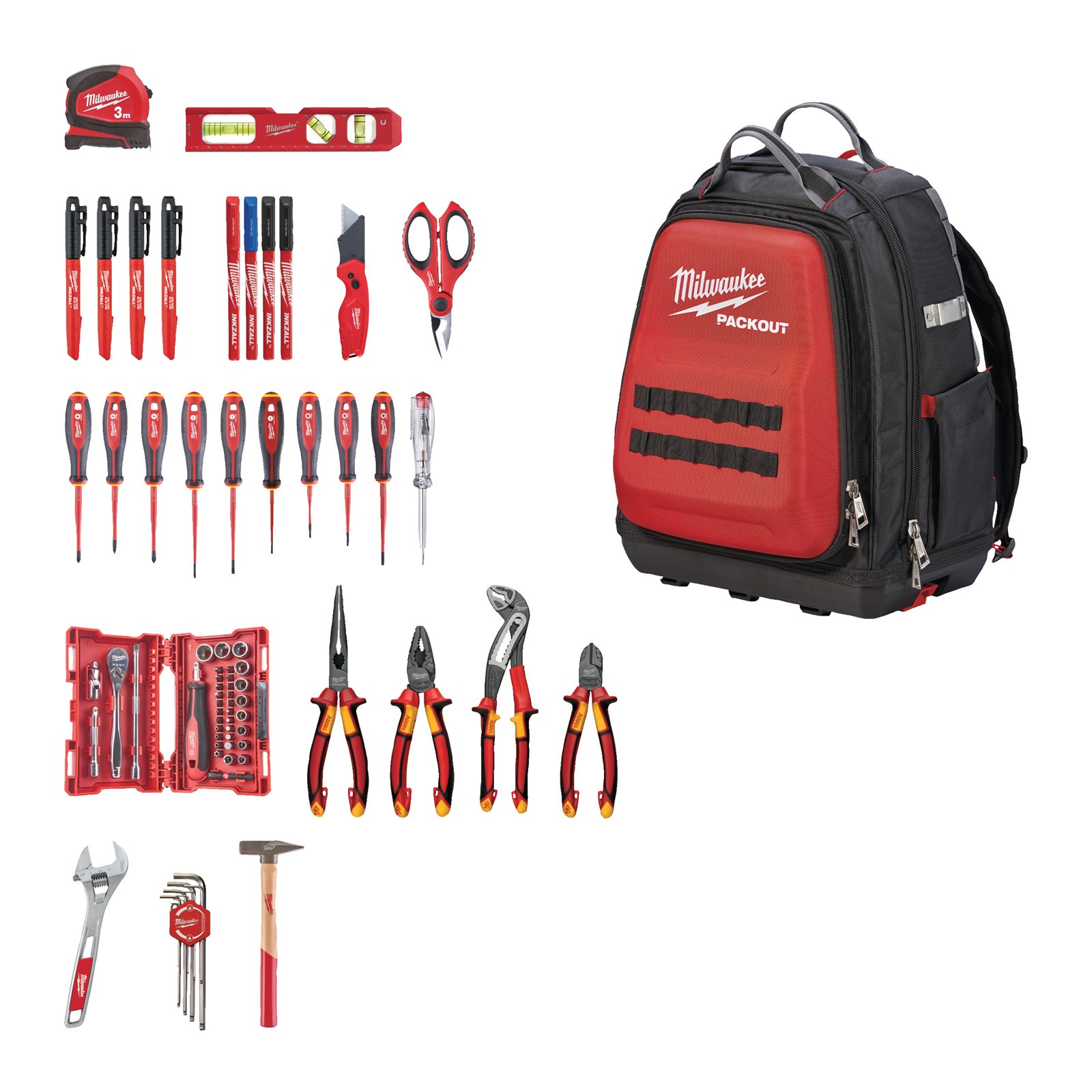 Ghiozdanul electricianului PACKOUT cu 76 produse 76 buc Milwaukee - imagine 2