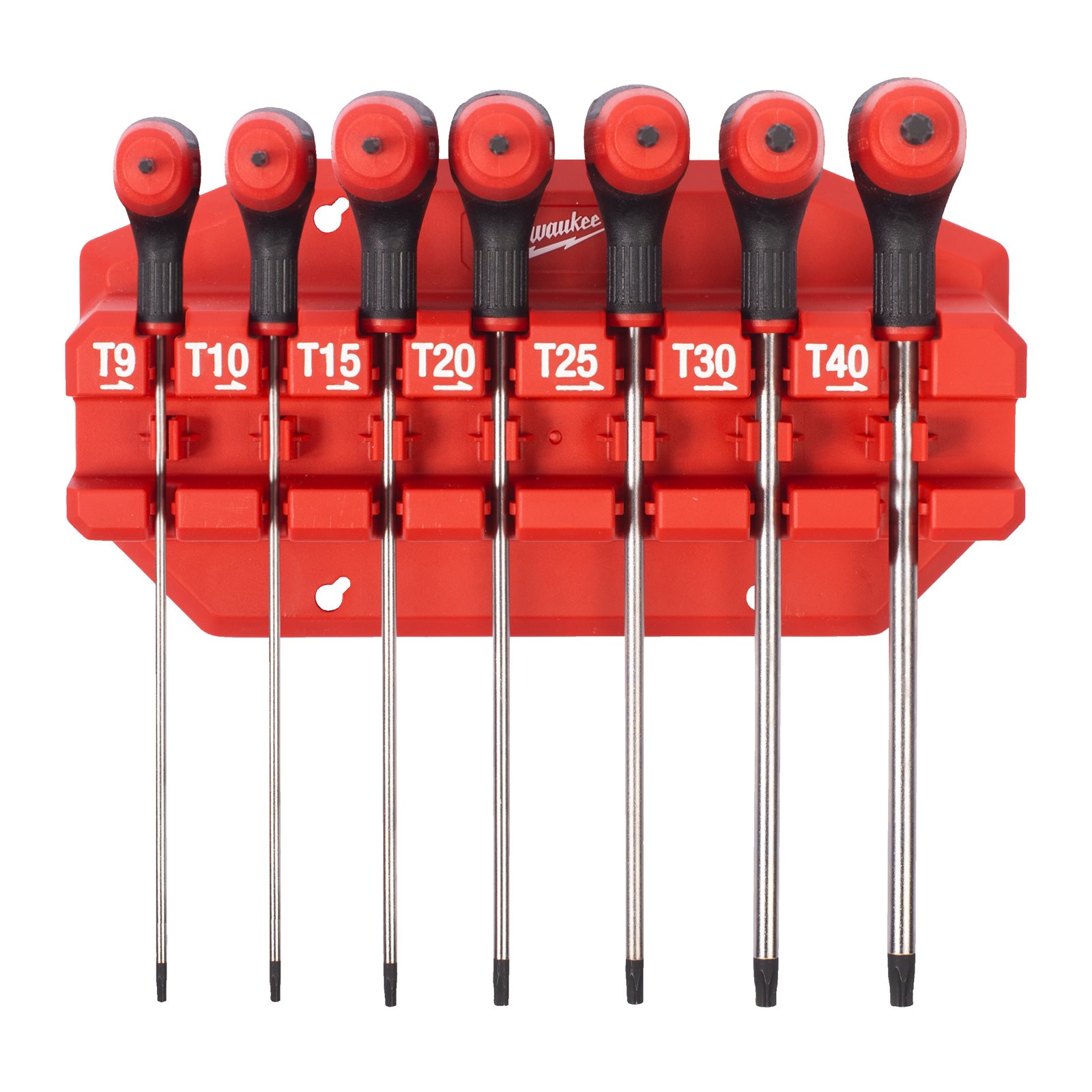 Set chei cu mâner în T, Torx cu suport 7 buc Milwaukee