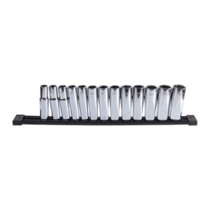 Cheie tubulară lungă 1/2" metrică, 12 puncte 13 buc Milwaukee