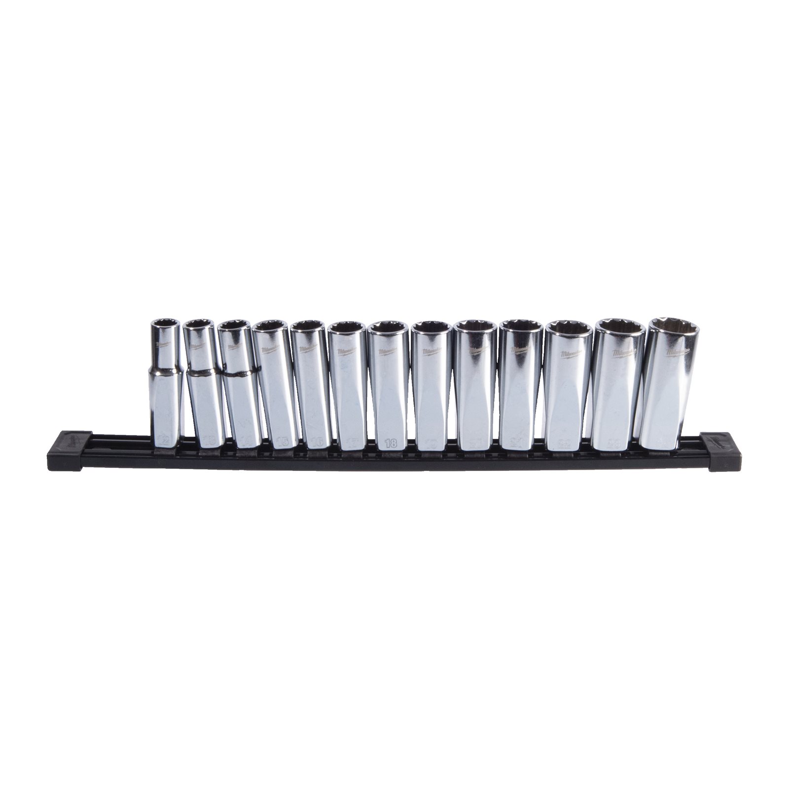 Cheie tubulară lungă 1/2" metrică, 12 puncte 13 buc Milwaukee