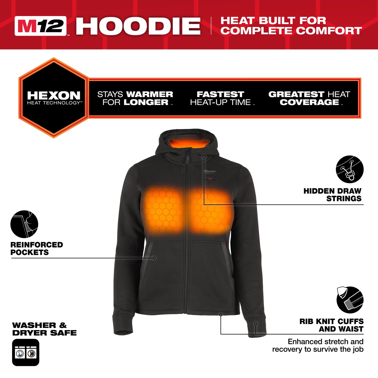 Hanorac încălzit M12 HEXON damă Milwaukee M12 HHLBL5-0 (XS) - detaliu 1