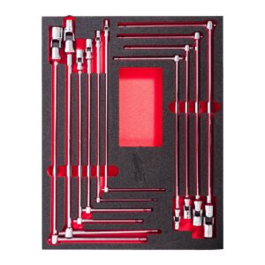 Set inserție spumă chei cu mâner T 10pc Milwaukee 4932499295