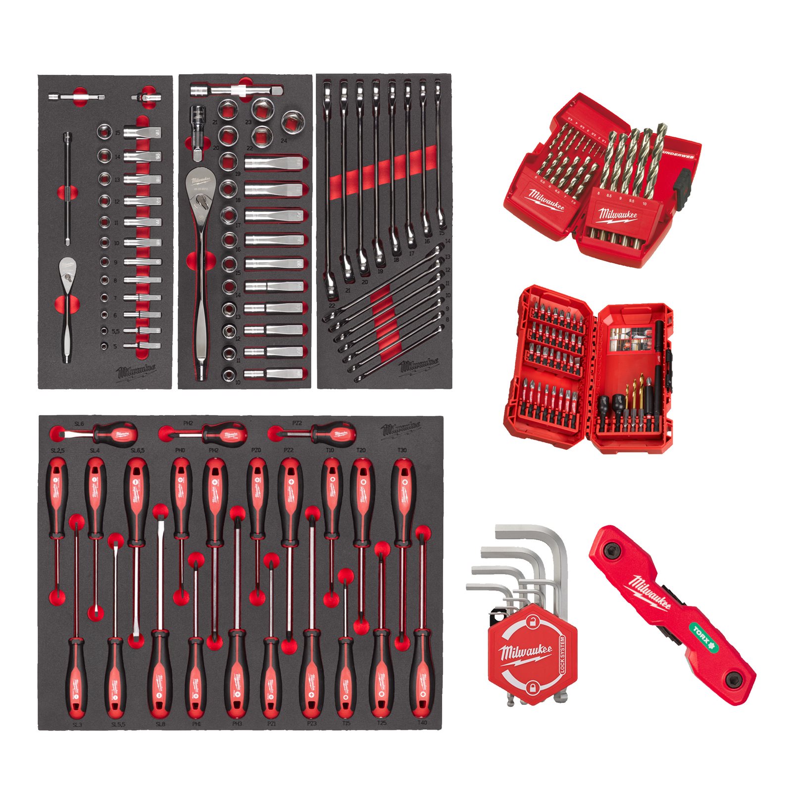 Inserție spumă master 170 buc. set universal Milwaukee