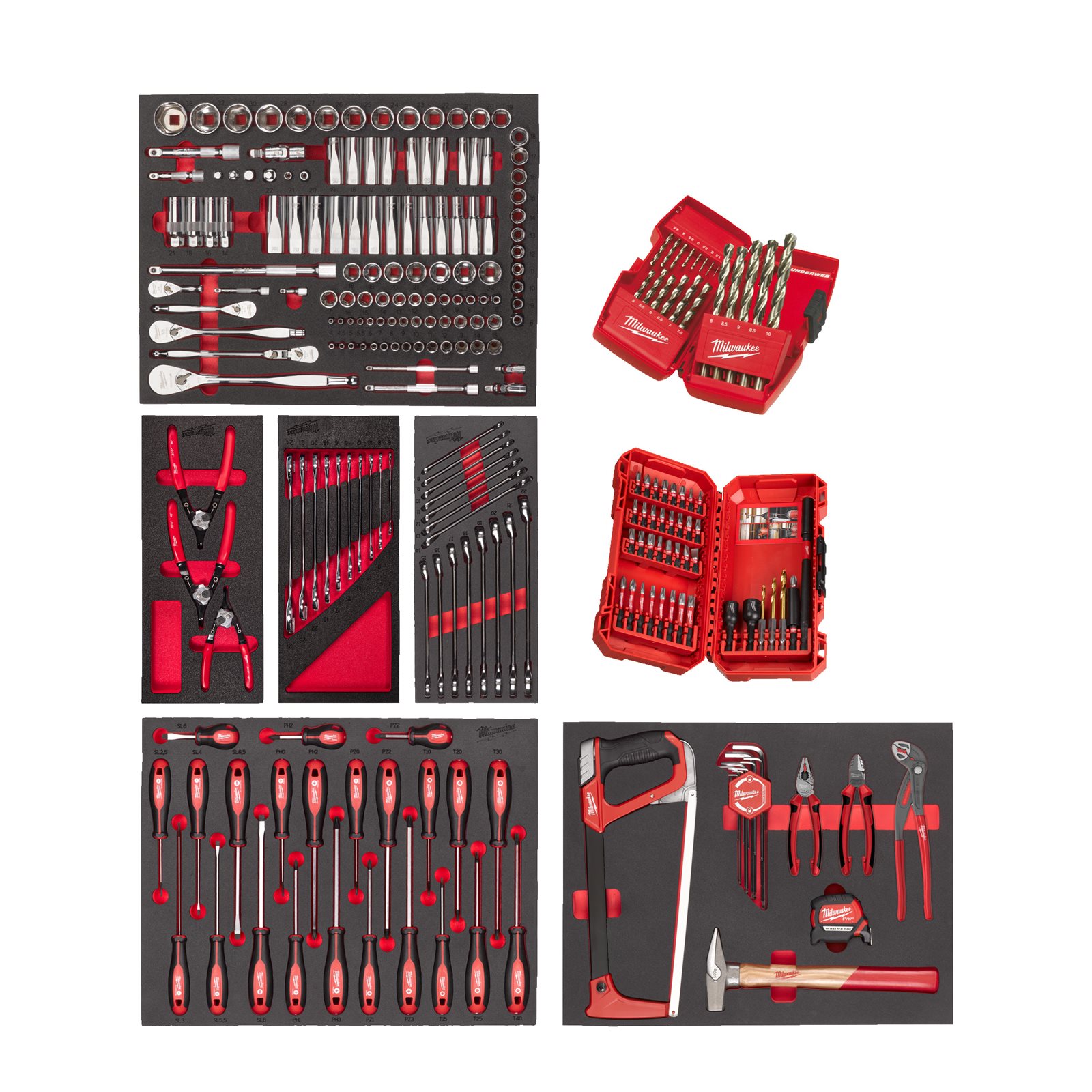 Inserție spumă master 244 buc. set industrial Milwaukee