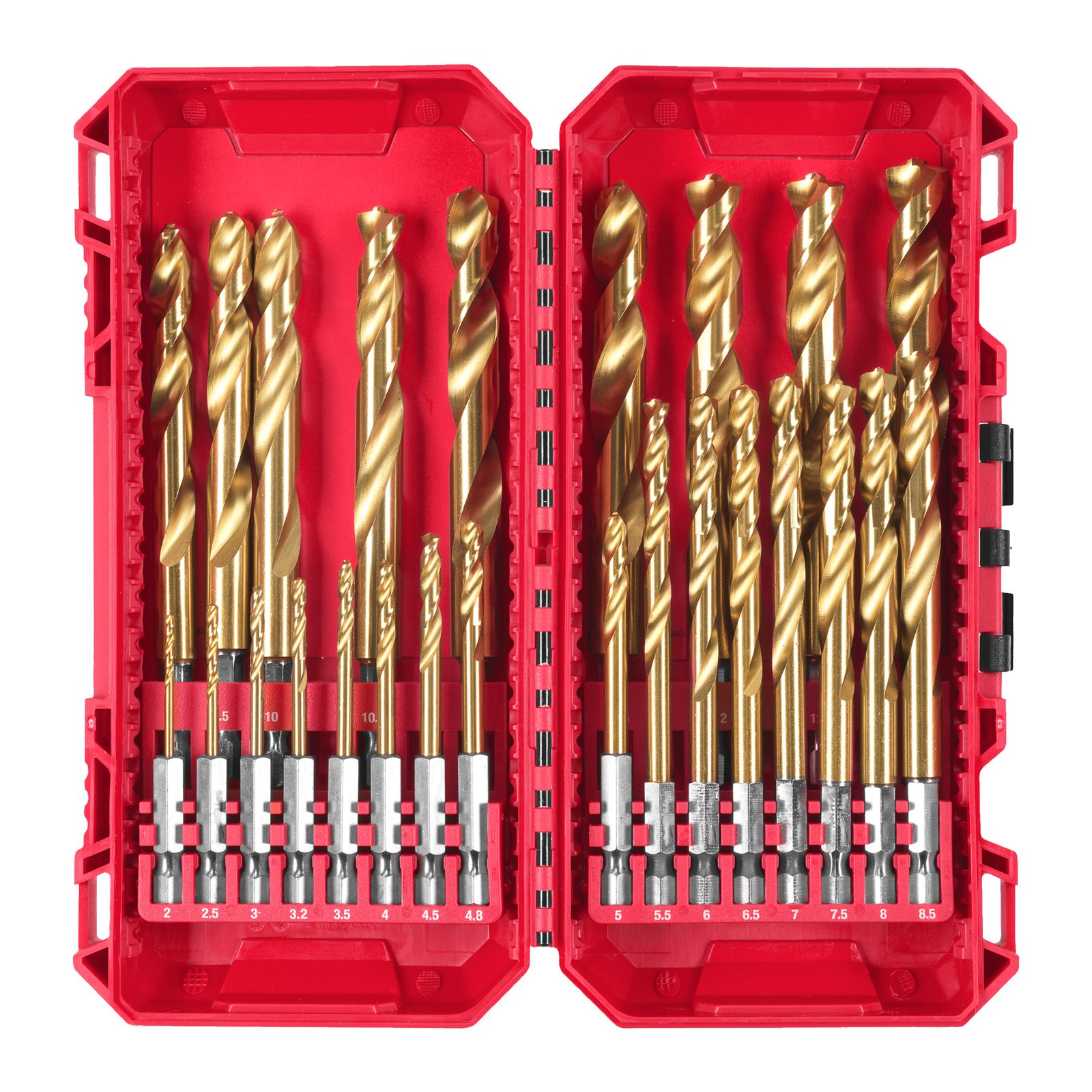 RED HEX - Burghie SHOCKWAVE HSS-Ground Titan pentru metal 25 buc Milwaukee