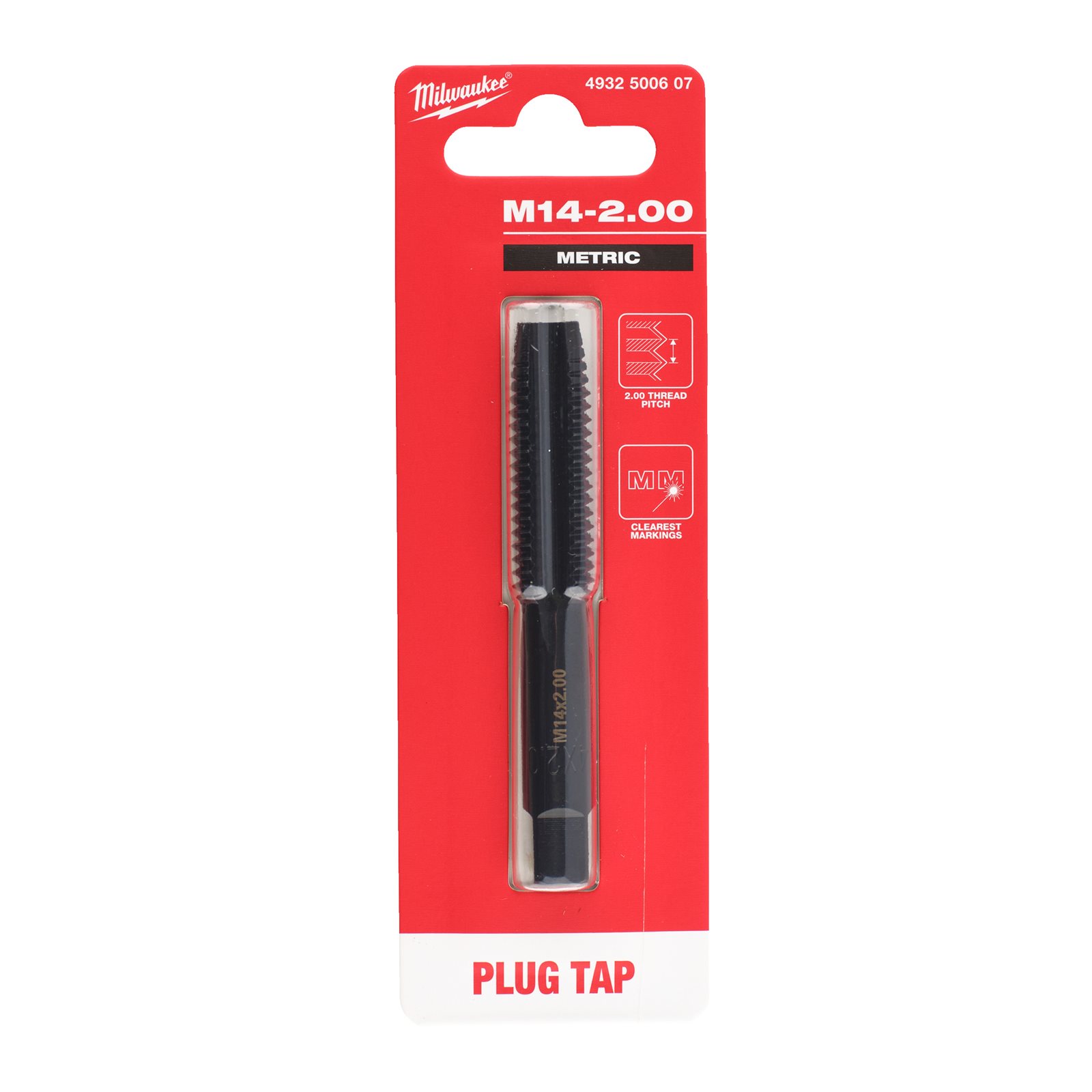 Tarod metric cu canale drepte - tip plug (intermediar) 2.0 mm Milwaukee