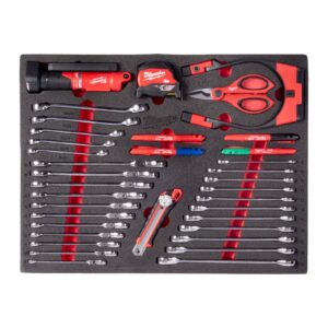 Set inserție spumă - chei, lumini, tăiere și măsurare 36 buc Milwaukee 4932500759