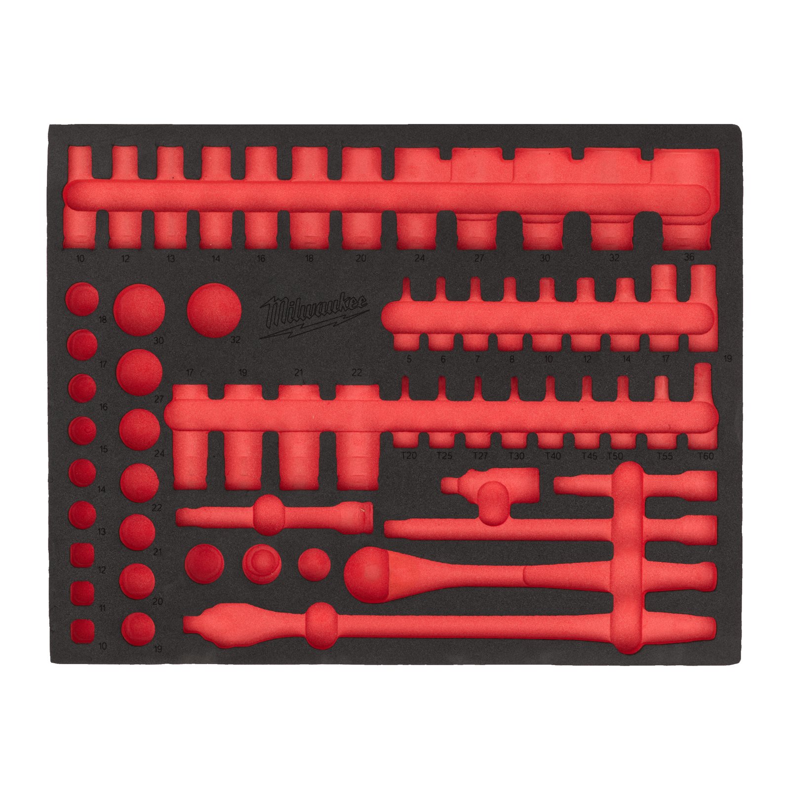 Set inserție spumă - chei 36 buc Milwaukee 4932500764